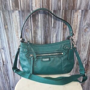 Coach Teal Leather Shoulder Bag